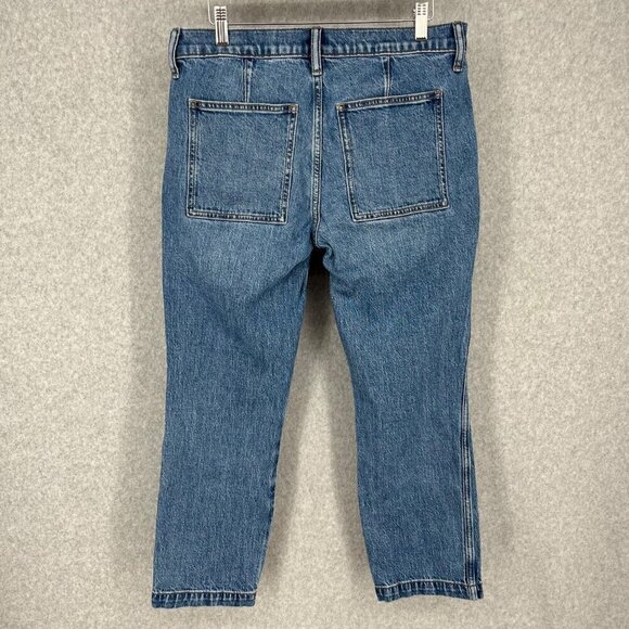 J Crew Womens Mid Rise Straight Leg Utility Crop Jean Size 27 VTG Denim Wash EUC - Picture 4 of 12